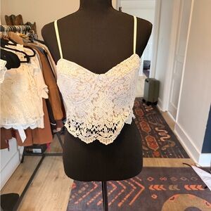 Windsor White Lace Crop Top